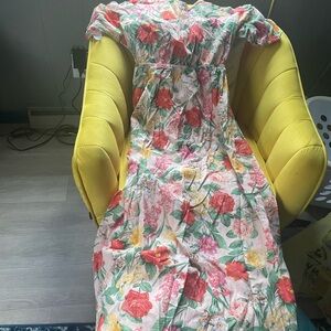 Old Navy Floral Dress with Pink and Green Accents